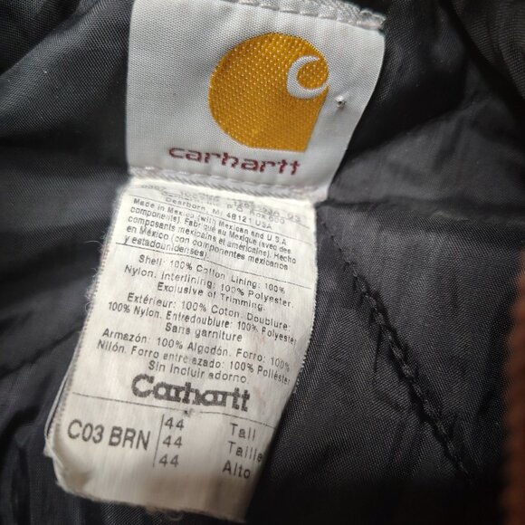 Carhartt Jacket Size XL 44 Tall Brown Arctic Duck Canvas Insulated Traditional - Picture 3 of 9